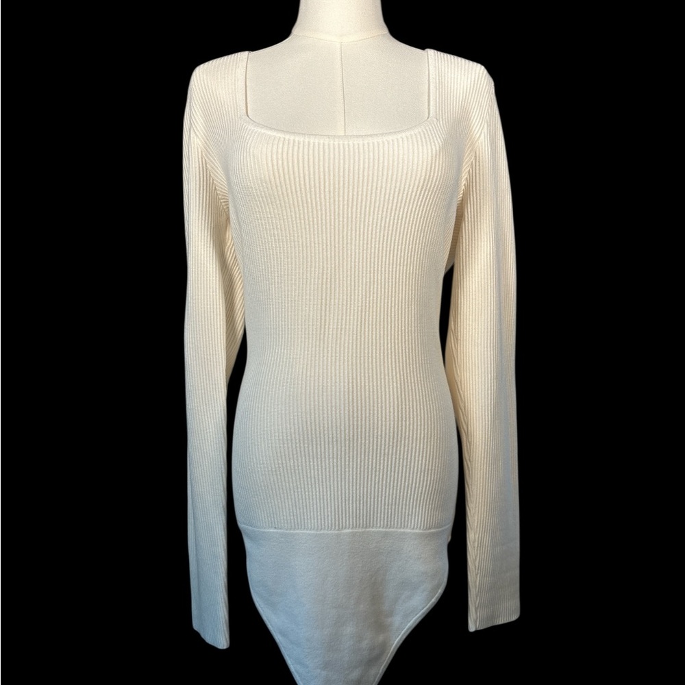 Abercrombie & Fitch Cream Ribbed Bodysuit - Picture 1 of 6